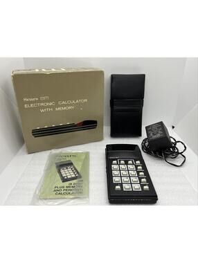 Vintage Sears 8M Electronic Calculator Memory & Percent 801.58240 W/Case & Box